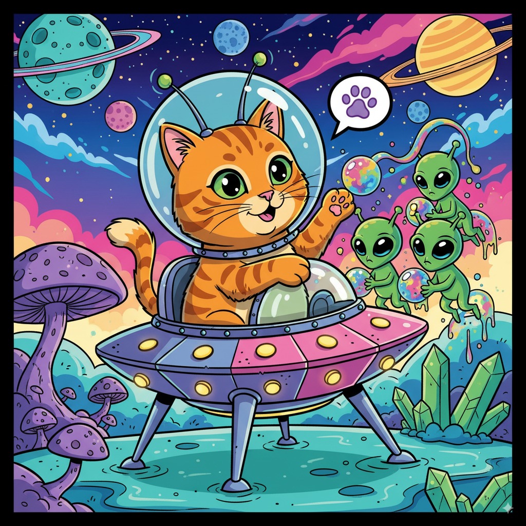 Pet portrait in Alien Encounter style