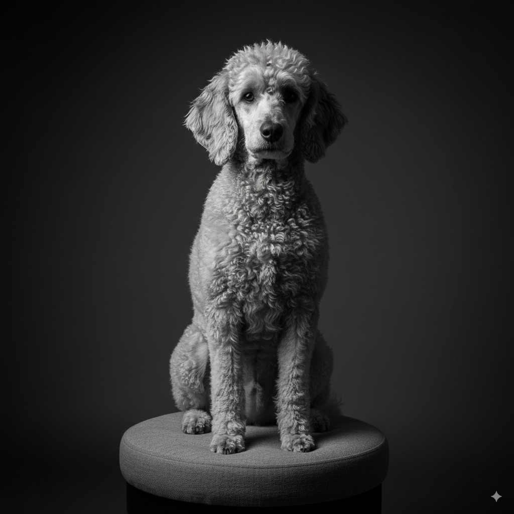 Pet portrait in Modern Black & White Studio style