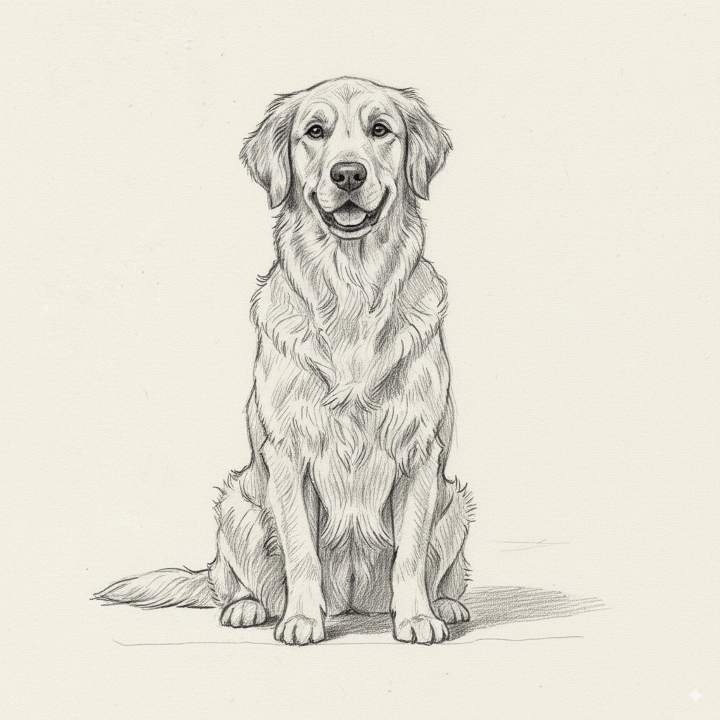 Pencil Sketch pet portrait style