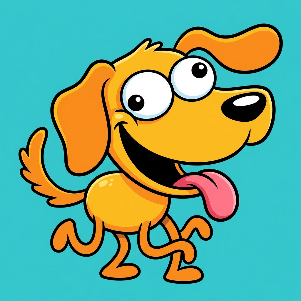An example of a Goofy Toon pet portrait